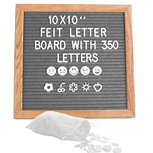 Zahyu #letterboard Black Felt Letter Board Large 12 x 18 inch Wood Frame with 340 Peg Characters Canvas Letter Bag and Wood Stand 
